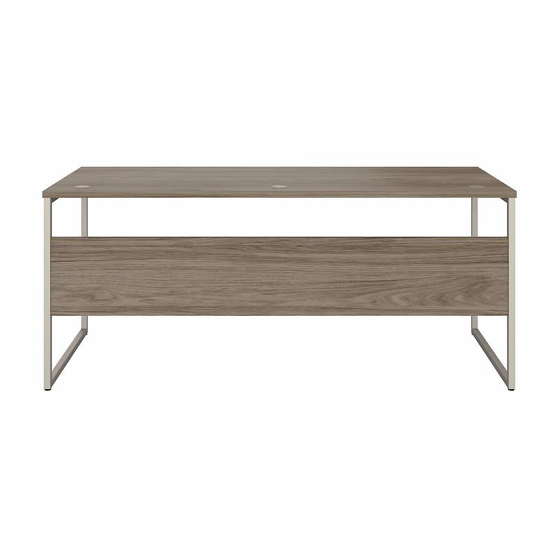 Pemberly Row 72W x 30D Computer Table Desk in Modern Hickory - Engineered Wood