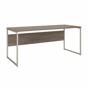 Pemberly Row 72W x 30D Computer Table Desk in Modern Hickory - Engineered Wood
