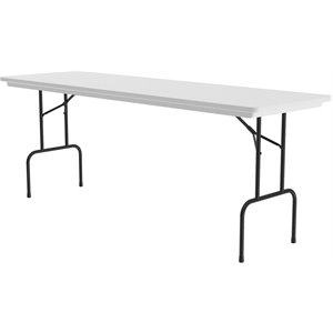 Pemberly Row 36&quot Plastic & Steel Counter Height Folding Table in Gray Granite