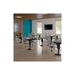 Pemberly Row Contemporary Metal & Wood Folding Seminar Table in Black Granite