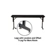 Pemberly Row Contemporary Metal & Wood Folding Seminar Table in Black Granite