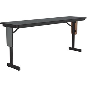 Pemberly Row 3/4&quot Metal & Wood Folding Seminar Table in Montana Brown Granite