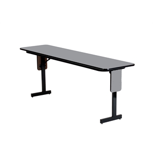 Pemberly Row High Pressure Folding Seminar Table with Panel Leg in Gray Granite