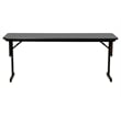 Pemberly Row High Pressure Folding Seminar Table with Panel Leg in Gray Granite