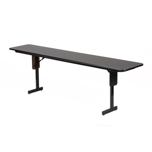 Pemberly Row Adjustable Height High Pressure Folding Seminar Table Black Granite