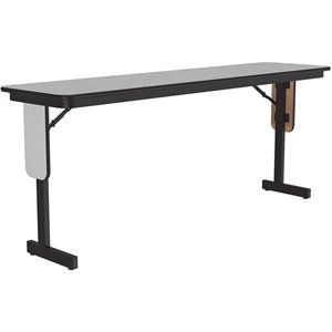 Pemberly Row High Pressure Folding Seminar Table with Panel Leg in Gray Granite