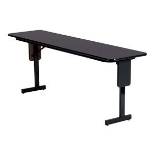 Pemberly Row Adjustable Height High Pressure Folding Seminar Table Black Granite