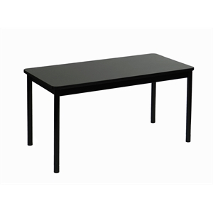 Pemberly Row 36&quotW x 72&quotD Contemporary Metal Library Table in Black Granite