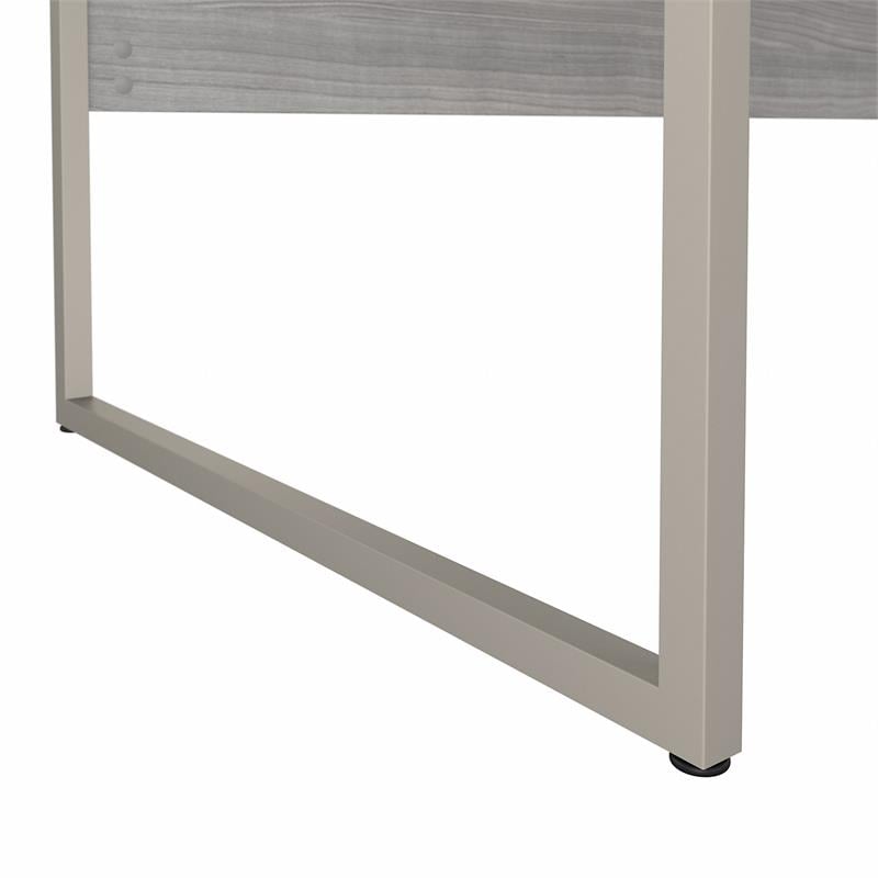 Pemberly Row 72W x 30D Computer Table Desk in Platinum Gray - Engineered Wood