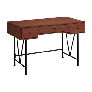 Pemberly Row Computer Desk Home Office Laptop Storage Drawers 48&quotL - Metal Brown