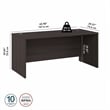 Pemberly Row 66W x 30D Office Desk in Storm Gray - Engineered Wood