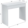 Pemberly Row Contemporary 36-inch Desk with Drawer in White Wood Finish