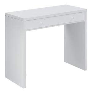 Pemberly Row Contemporary 36-inch Desk with Drawer in White Wood Finish
