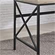 Pemberly Row Contemporary Gray Wood and Black Metal Desk with USB Port