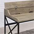 Pemberly Row Contemporary Gray Wood and Black Metal Desk with USB Port