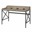 Pemberly Row Contemporary Gray Wood and Black Metal Desk with USB Port