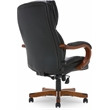 Pemberly Row Big and Tall Executive Office Chair with Wood Accents Black