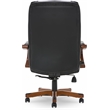 Pemberly Row Big and Tall Executive Office Chair with Wood Accents Black