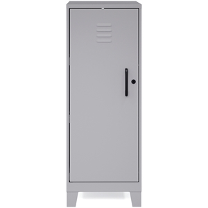 Pemberly Row 42.5&quotH 3 Shelf Metal Storage Locker Cabinet Arctic Silver