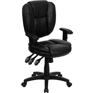 Pemberly Row Mid Back Ergonomic Task Office Chair with Arms in Black