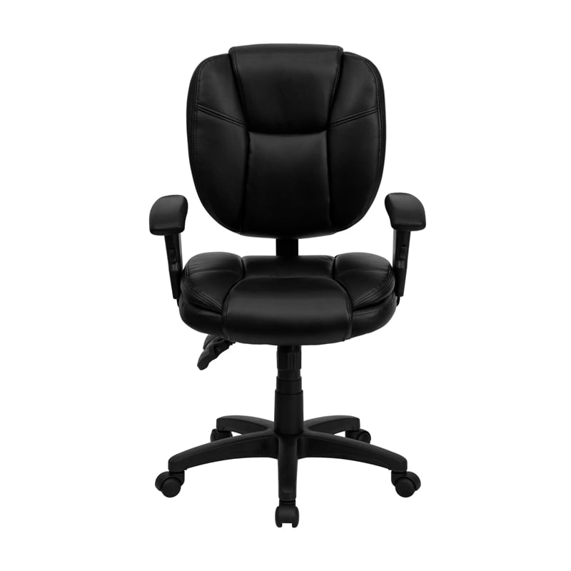 Pemberly Row Mid Back Ergonomic Task Office Chair with Arms in Black