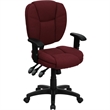Pemberly Row Contemporary Mid Back Ergonomic Office Chair in Burgundy