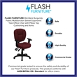 Pemberly Row Contemporary Mid Back Ergonomic Office Chair in Burgundy