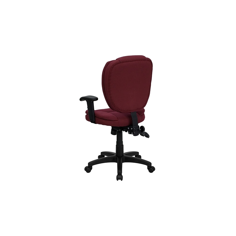 Pemberly Row Contemporary Mid Back Ergonomic Office Chair in Burgundy