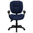 Pemberly Row Mid Back Ergonomic Task Office Chair with Arms in Navy Blue