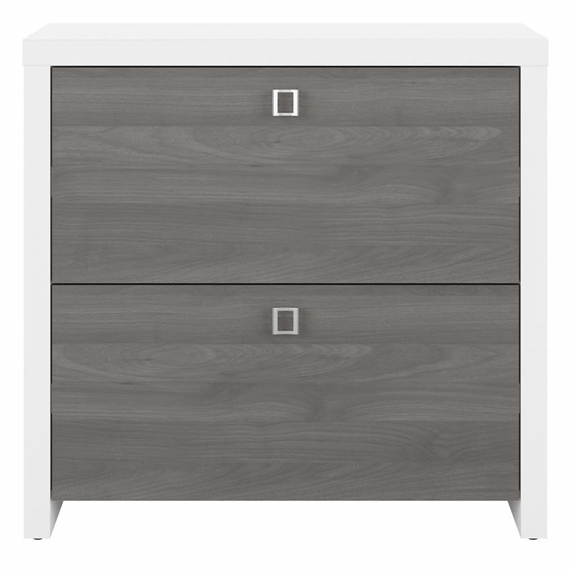 Pemberly Row 2-Drawer Engineered Wood Lateral File Cabinet in Gray/Pure White