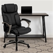 Pemberly Row High Back Folding Leather Office Chair in Black