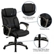 Pemberly Row High Back Folding Leather Office Chair in Black