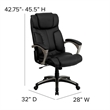 Pemberly Row High Back Folding Leather Office Chair in Black