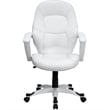 Pemberly Row Mid-Back Leather Executive Office Chair in White