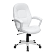 Pemberly Row Mid-Back Leather Executive Office Chair in White