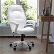 Pemberly Row Mid-Back Leather Executive Office Chair in White