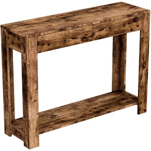 Pemberly Row 40&quotL 2-Drawers 1-Shelf Console Table in Brown Reclaimed Wood
