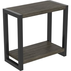Pemberly Row Contemporary 23&quotL 1-Shelf Accent Table in Dark Gray