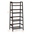 Pemberly Row 4-Tier Bamboo Ladder Shelf Plant Stand Rack Bookshelf in Brown