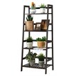 Pemberly Row 4-Tier Bamboo Ladder Shelf Plant Stand Rack Bookshelf in Brown