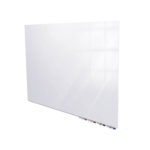 Pemberly Row Glass 2' x 3' Low Porifle 1/4&quot Horz. Glassboard in White Back