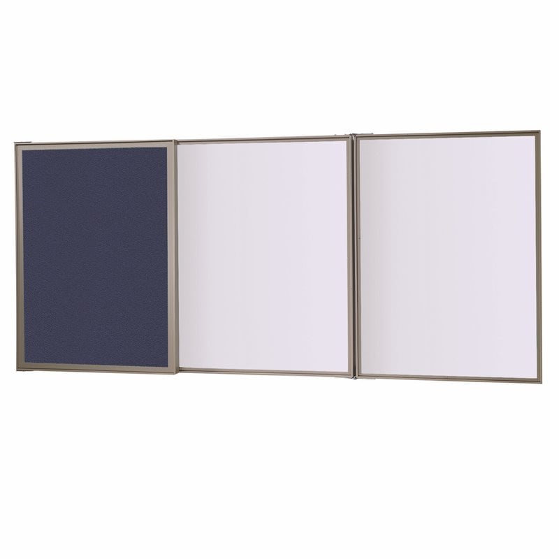 Pemberly Row Fabric PC Multi Board Cabinet with Whiteboard in Blue