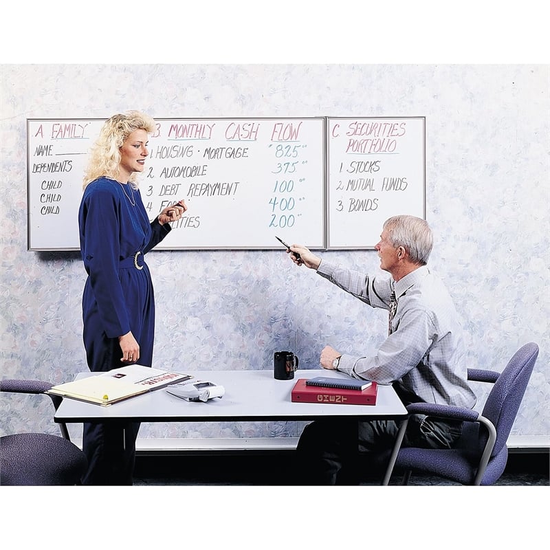 Pemberly Row Fabric PC Multi Board Cabinet with Whiteboard in Gray