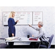 Pemberly Row Fabric PC Multi Board Cabinet with Whiteboard in Gray