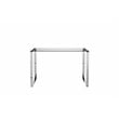 Pemberly Row Modern Polished Steel Metal & Tempered Glass Desk in Silver