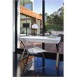 Pemberly Row Modern Gloss Lacquer & High Polished Steel Metal Desk in White
