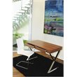 Pemberly Row Modern Wood Veneer & High Polished Steel Desk in Walnut