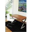Pemberly Row Modern Wood Veneer & High Polished Steel Desk in Walnut