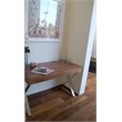 Pemberly Row Modern Wood Veneer & High Polished Steel Desk in Walnut