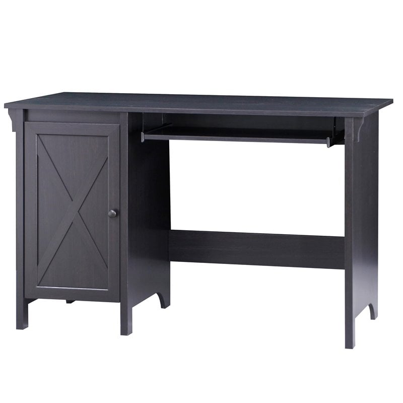 Pemberly Row Farmhouse 1-Door Wood Writing Desk in Espresso